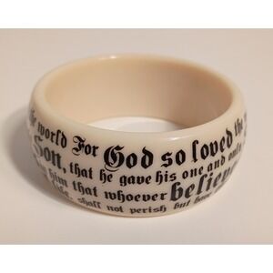John 3:16 Christian Bible Quote Wide Bangle Bracelet